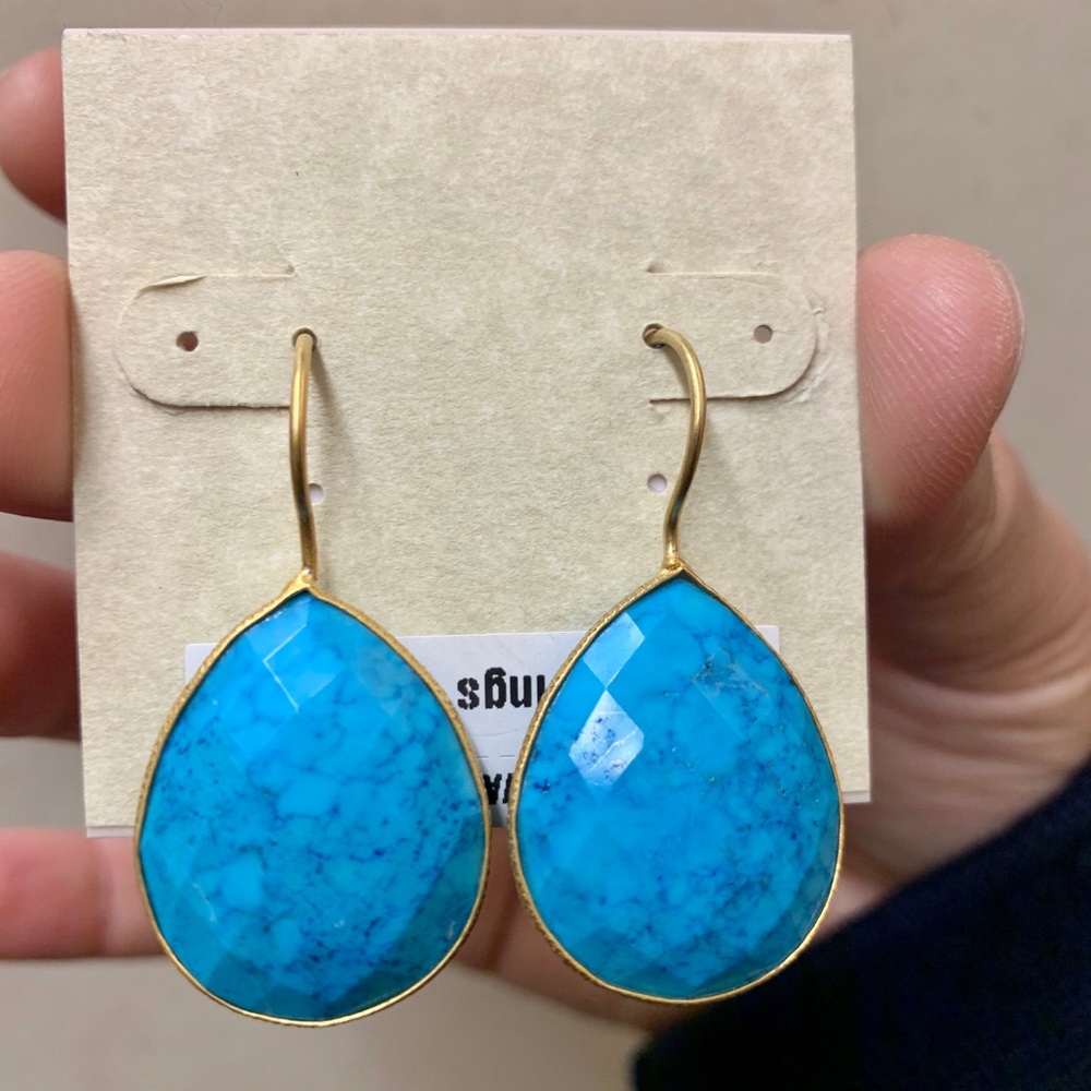 Saachi Faceted Turquoise Drop Earrings